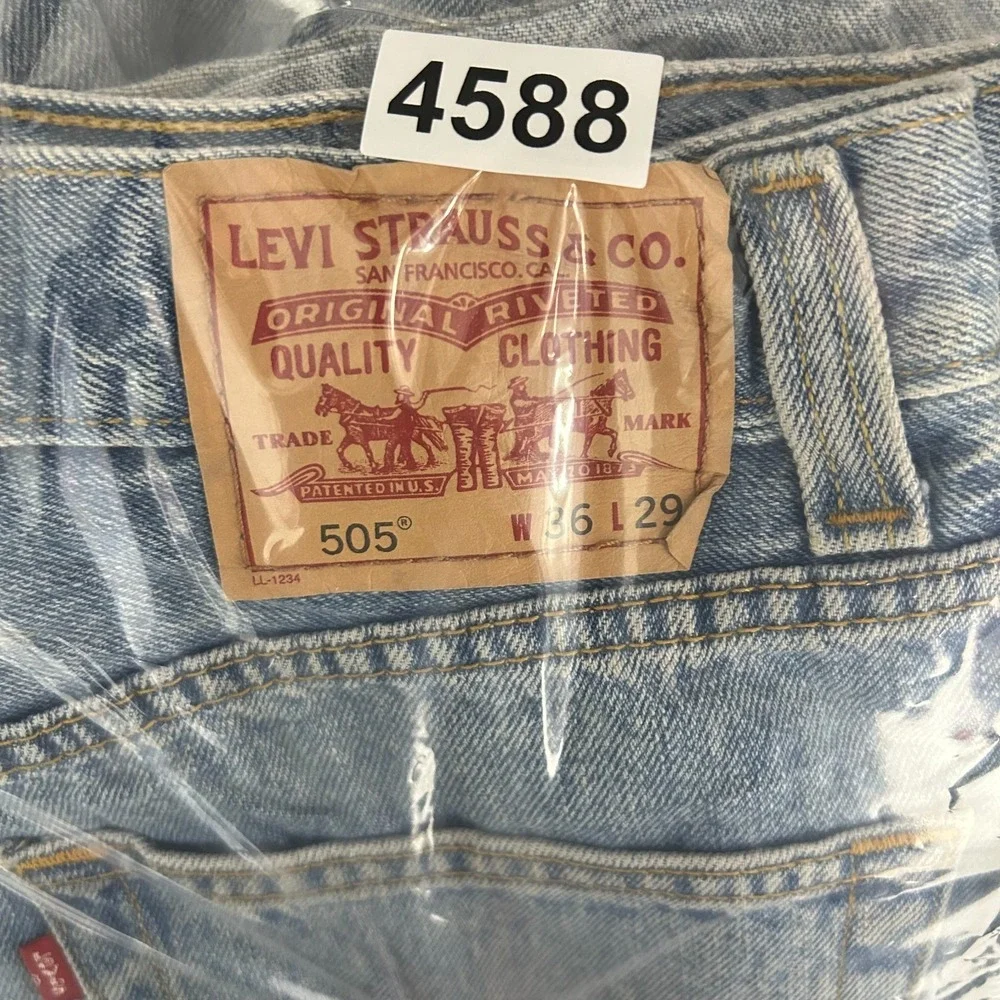 Levi's 505 Regular‎ Fit Jeans Men's Blue Denim Pockets Mid Rise Straight - 36X28